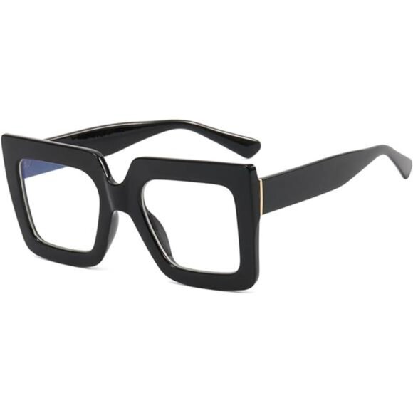 👓 Oversized Blue Light Glasses | Large Frame Anti-Glare UV400 Eyewear for Women - Picture 2 of 3